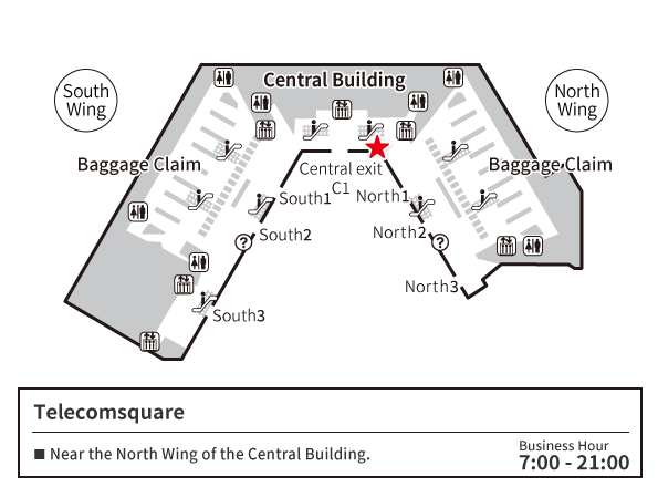 Narita Int'l Airport Terminal 1, 1F Map
