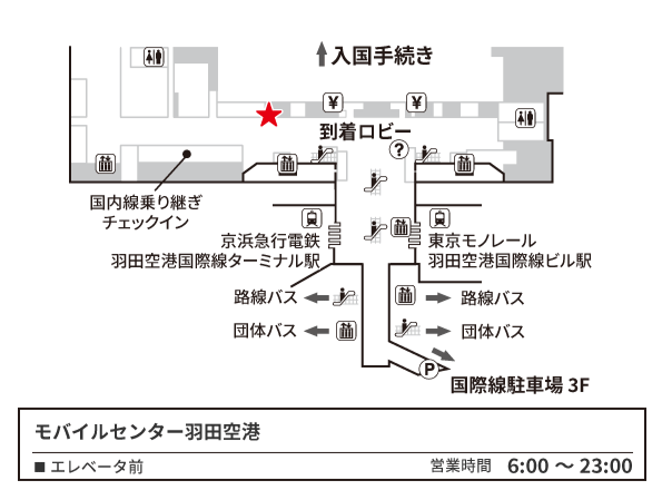 2階 到着ロビーモバイルセンター羽田空港 地図